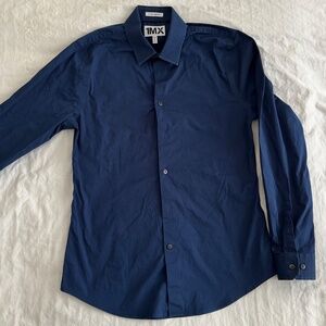 Express Men’s 1MX Medium Extra Slim Fit Stretch Shirt | Navy Blue